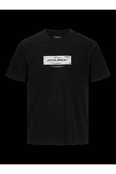 Jack & Jones Erkek Gögüs Baskili %100 Organik Pamuk Tisört - Breeze
