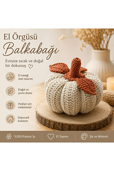 ZÜLÜŞ Amigurumi Balkabağı Dekoratif Süs – El Örgüsü Ev Dekoru