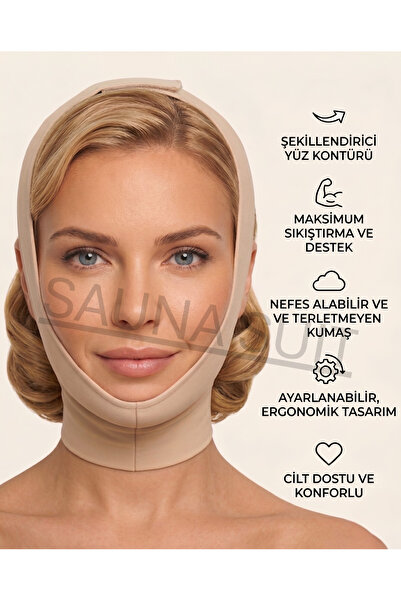 SAUNA SUIT Çene Ve Yüz Bölgesi Bandı - Esnek Ayarlanabilir Yüz Maskesi