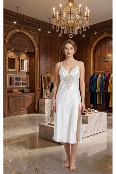 Pierre Paris KADIN İP ASKILI DANTELLİ SATEN GECELİK