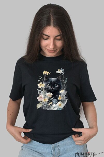 GILDAN Tricou Pisica Neagra Draguta