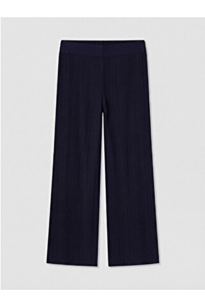 LC Waikiki New Season Navy Blue Women's Knitwear Trousers with Elastic Waist