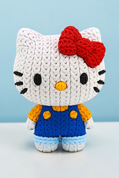 Hunga Hello Kitty - Yün Örgü Görünümlü Figür