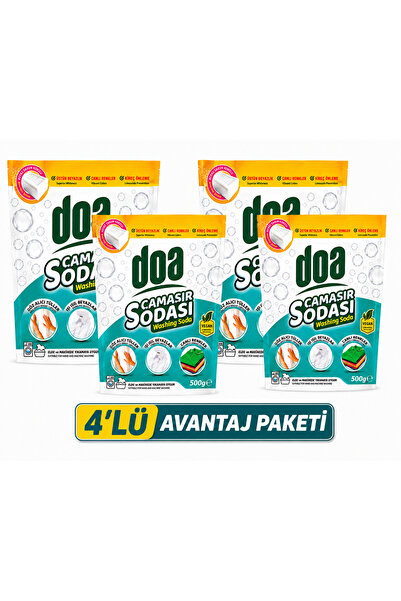 Doa 🚀 Çamaşır Sodası 500 Gr x4 Beyaz Sabun Kokulu 4’lü Avantaj Paketi