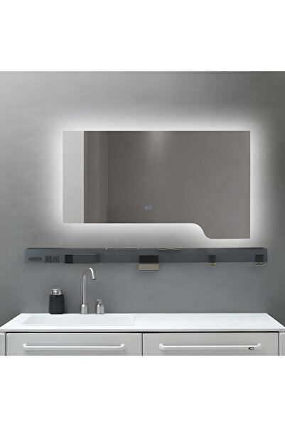 Olivy LED bathroom mirror 120x70 cm with multifun shelf, 3 light shades, defo...