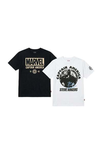 Marvel Captain America Men’s Graphic Printed T-Shirt (Pack of 2)