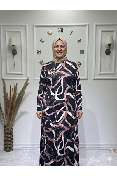 ModaMinar فستان نسائي بنمط مموج للموسم الجديد مقاس كبير