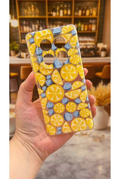 Vip Case Redmi Note 14 Pro 4G Uyumlu Limon Desenli Şeffaf Darbe Emici Kamera ...