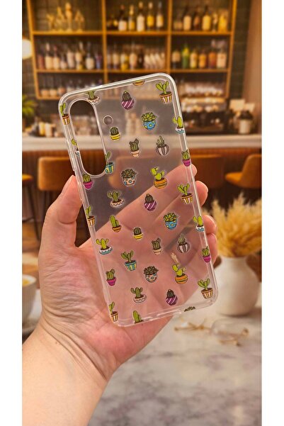 Vip Case Samsung Galaxy S25 FE Uyumlu Kaktüs Desenli Şeffaf Darbe Emici Kamer...