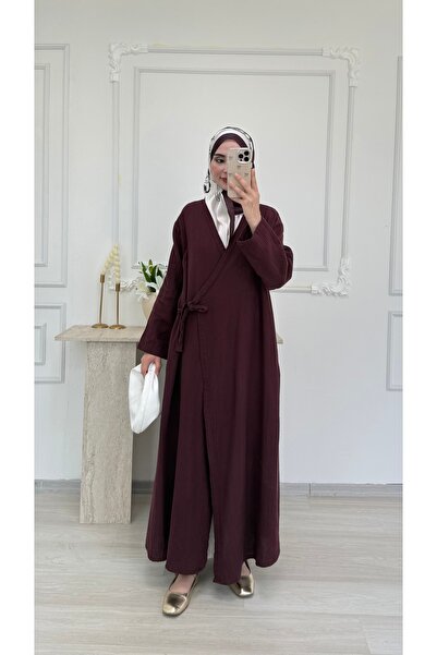 ruqaya MÜSLİN KİMONO UZUN PARDESÜ