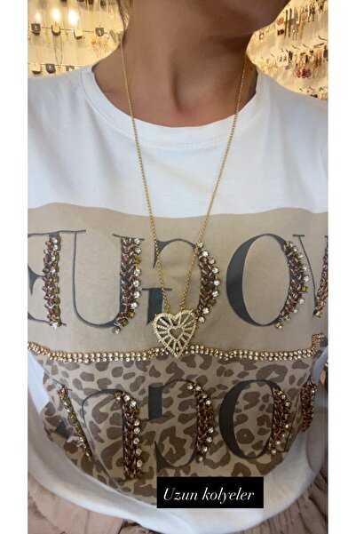 gozdeasutayaccessory Long Heart Necklace