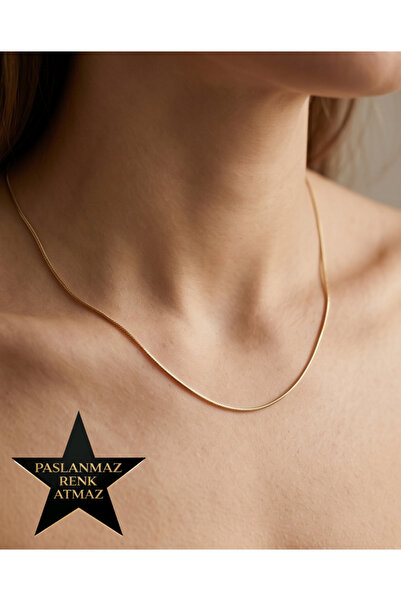 stainles steel 316L Steel Gold Hair Chain Women's Necklace 40+5cm Extension