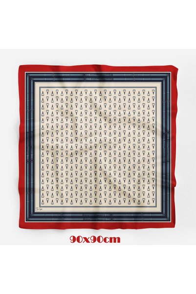 tuaipek Cord & Buckle Pattern 90X90Cm Scarf/Foulard