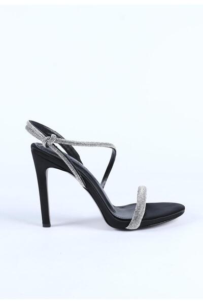 Hayati Arman Women's Stone Cord Detailed Thick Strap Thin Heeled Evening Dres...