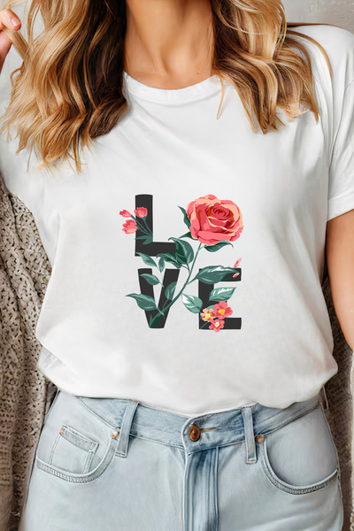 Sarah's Boutique Women's T-shirt – 100% cotton – Love Rose