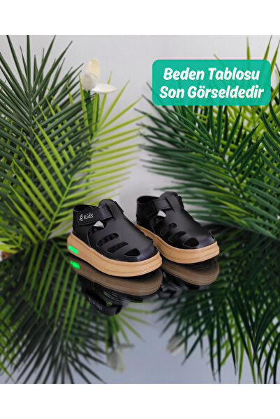 elma bebe Işıklı Cırt Cırtlı Kız Erkek Bebe Yazlık Spor Sandalet Ayakkabı