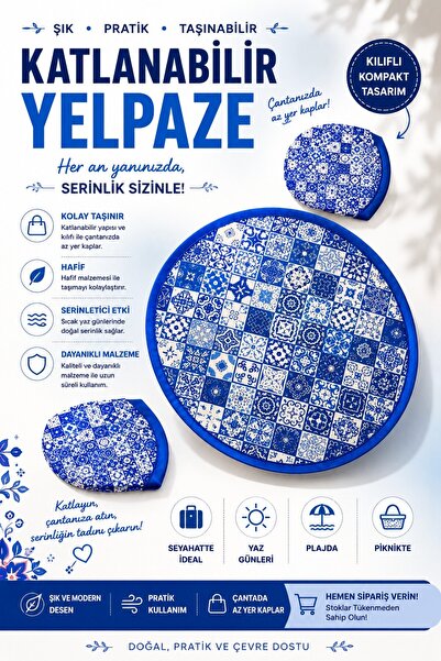 Rosellea Katlanabilir Kolay Taşınabilir Yelpaze