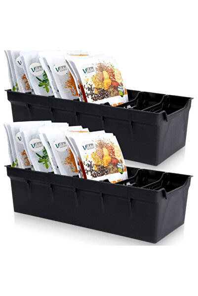 Orion Set organizator de condimente negru, 2 buc., 30x13x8 cm