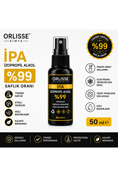 Orlisse Kimya IPA İzopropil Alkol Sprey %99 Saflık Oranı 50 ml – Elektronik, ...