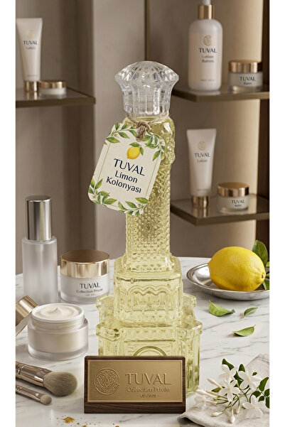 Tuval 2 adet Cam Şişe İzmir Saat Kulesi Zeytin çiçeği Ve Limon Kolonyası