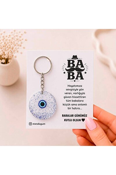 Handmade Babalar Gününe Özel Kişiye Özel Tasarım Epoksi Anahtarlık 10'lu Set ...