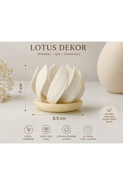 zulya Lotus Mumluk 8.5x7 cm – Modern Dekoratif LED Mumluk ve Ev Dekoru