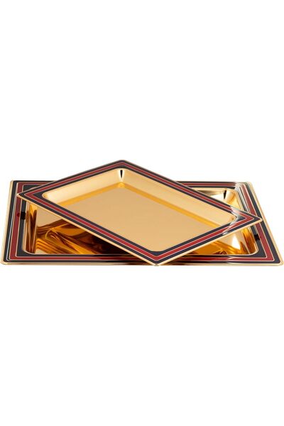 Generic Rectangular Stainless Steel Tray Set, Two Pieces, from Al Saif ALQ fo...