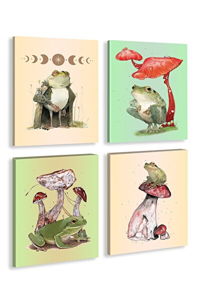ALAYRA International Alayra Framed Whimsical Frog Wall Art Prints, Vintage Fr...