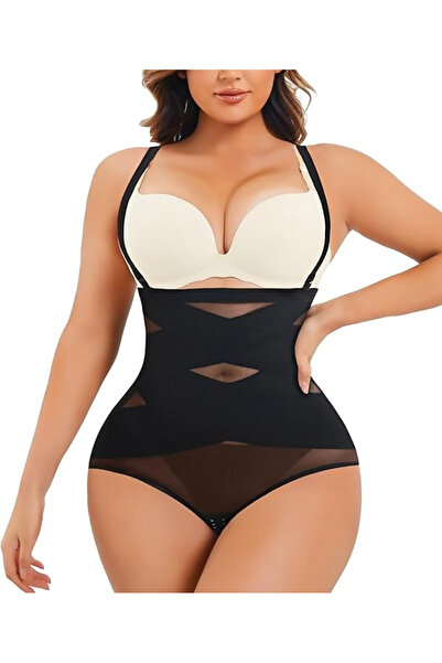 OEM Chilot modelator damă talie înaltă, Negru, Control abdomen, Efect push-up...
