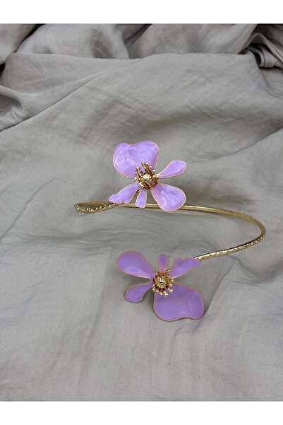 Hedef Bijuteri Lilac/Light Purple Detailed Double Flower Model Adjustable Arm...