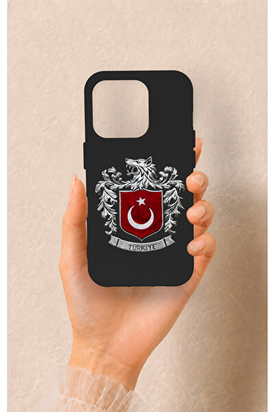 Vip Case iPhone 15 Pro Uyumlu Türk Arma Desenli Silikon Kılıf