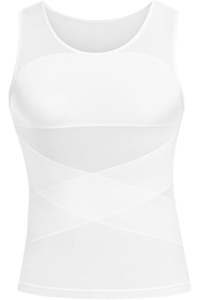 fitto Compression Body Shaper Shirt, Sleeveless Slimming Undershirt for Men, ...