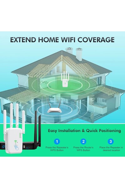 OEM Amplificator Semnal WiFi, U11-300M, 4 Antene, 300 Mbps, Range Extender, Retea 2.4 GHz, Conexiune WPA/WPA2, WPS, Port LAN, Alb