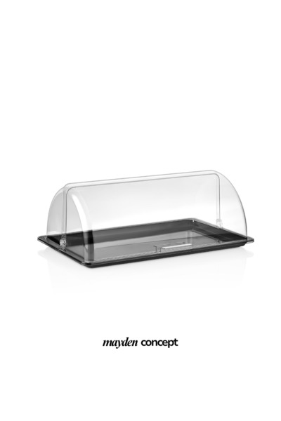 Mayden Concept وعاء تقديم وعرض شفاف بغطاء قابل للفتح (325 × 527 مم) - مصنوع من البولي كربونات، متين، غير قابل للكسر - وعاء لحفظ الخبز والمعجنات