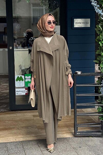 EkshiButik Green JADE Pantolonlu Takım 5014 Haki