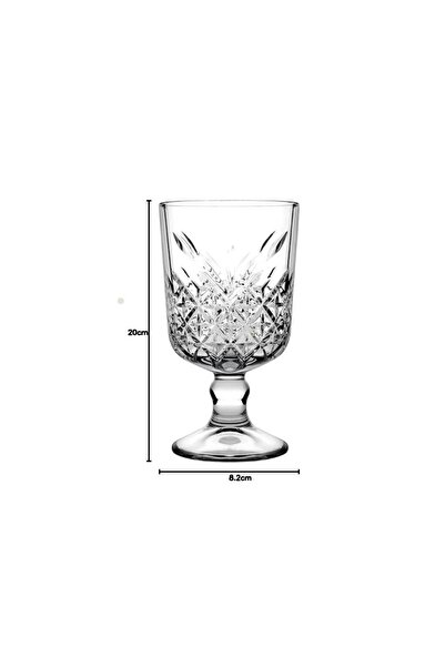 Paşabahçe Kristal Kesme Desenli Ayaklı Şarap Kadehi Seti 330 ml 4'lü