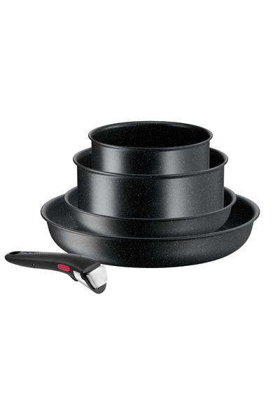 TEFAL Set de 5 piese Ingenio Black Stone L3998953, tigaie 22/28 cm, cratiță 1...