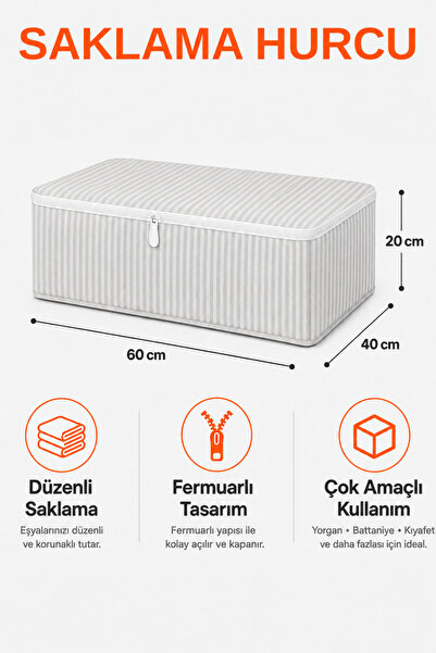 Arkhelais Hurç Saklama Hurcu Baza Altı Hurç Fermuarlı Yorgan Battaniye Kıyafe...