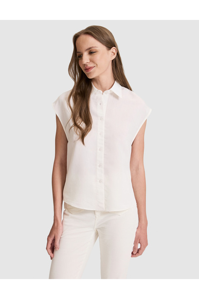 Pierre Cardin Λευκό κοντομάνικο πουκάμισο Comfort Fit 50328645-VR013