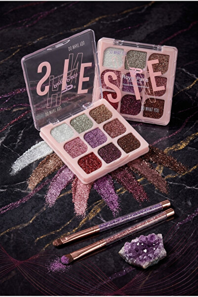 Monalisa Beauty Royal Paris 9'lu Yoğun Pigmentli Glitter Göz Farı Paleti - Pa...
