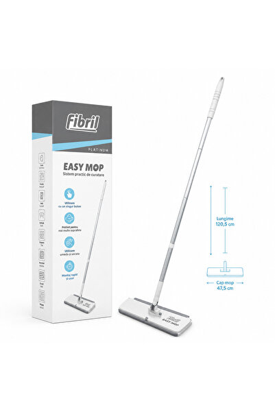 Fibril Platinum Easy Mop, Sistem Practic de Curatare, Mop Plat Compatibil cu ...