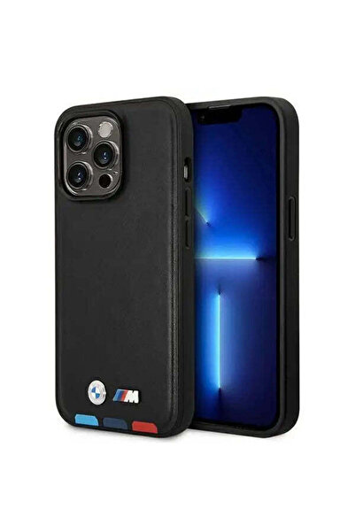 BMW Husă BMHMP14L22PTDK pentru iPhone 14 Pro 6.1 ", neagră, din piele, cu mod...