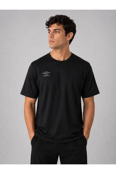 UMBRO Season Men's Black Cotton Sports T-Shirt Nf0150