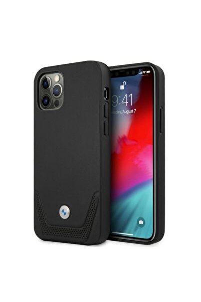 BMW Husă BMHCP12MRSWPK din piele perforată, pentru Apple iPhone 12/12 Pro, negru