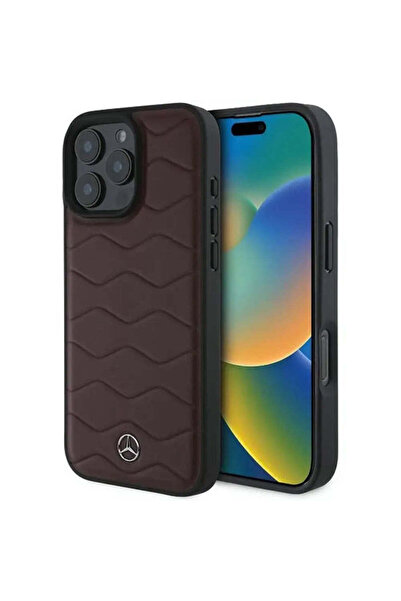 MERCEDES Husă din piele MB Waves pentru iPhone 16 Pro Max - roșu