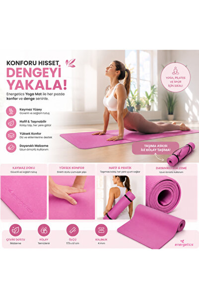 Energetics Pembe Yoga-Plates Veya Antrenman Matı