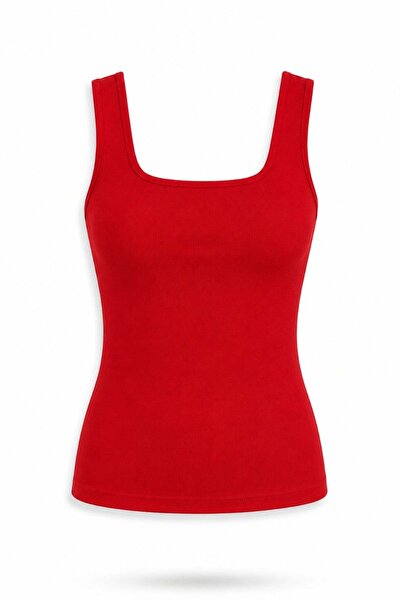 5in1Canpolat Red Square Collar Undershirt 18117