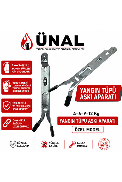 ünalgrup Yangın Tüpü Askı Aparatı 4-6-9-12 Kg Yangın Söndürücü Duvar Montaj A...