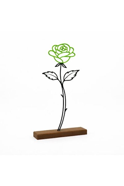 OEM Decorațiune Florală Modernă Linea Rose, Imprimată 3D, 21 cm, Verde