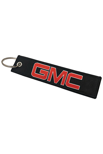 Gmc سلسلة مفاتيح قماشية مع شعار مطرز، حلقة معدنية للمفاتيح، إكسسوار سيارات متين
